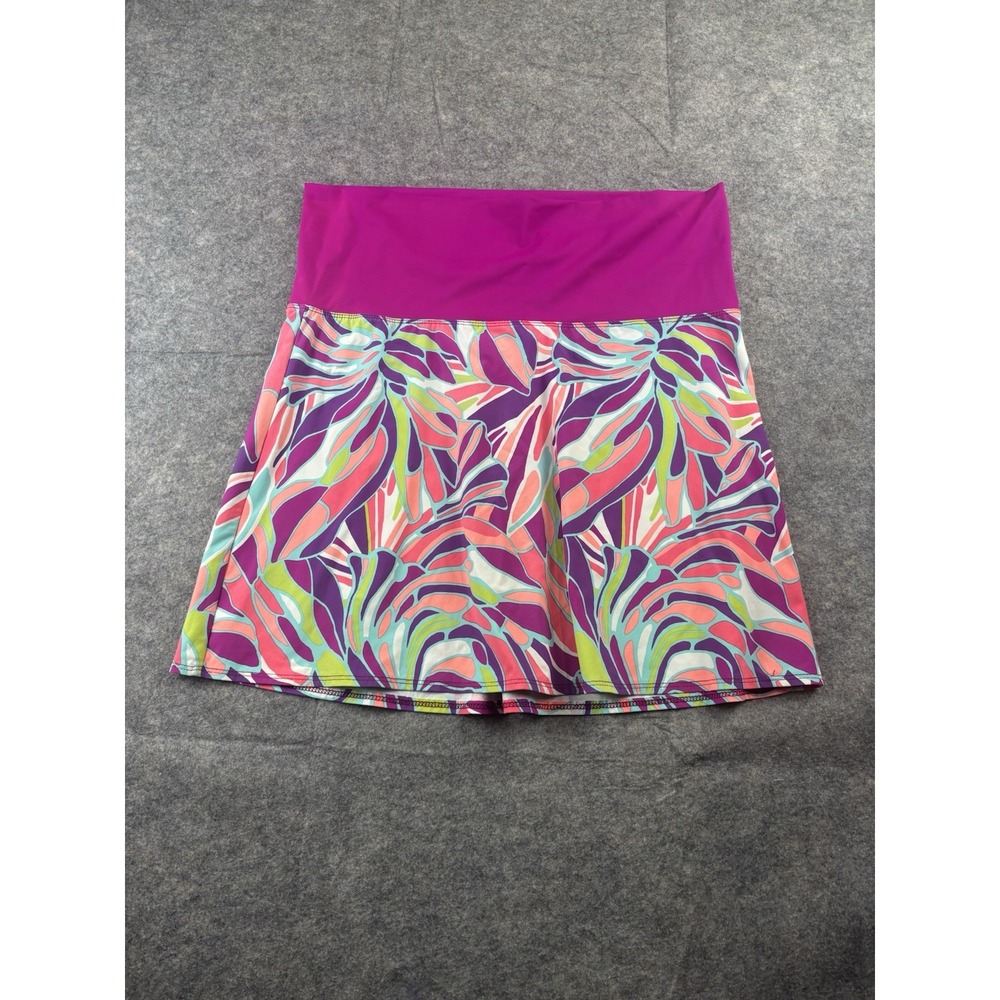 Title Nine Women's L Skirt Tropical Print Athletic Knit Stretch Hiking Outdoors